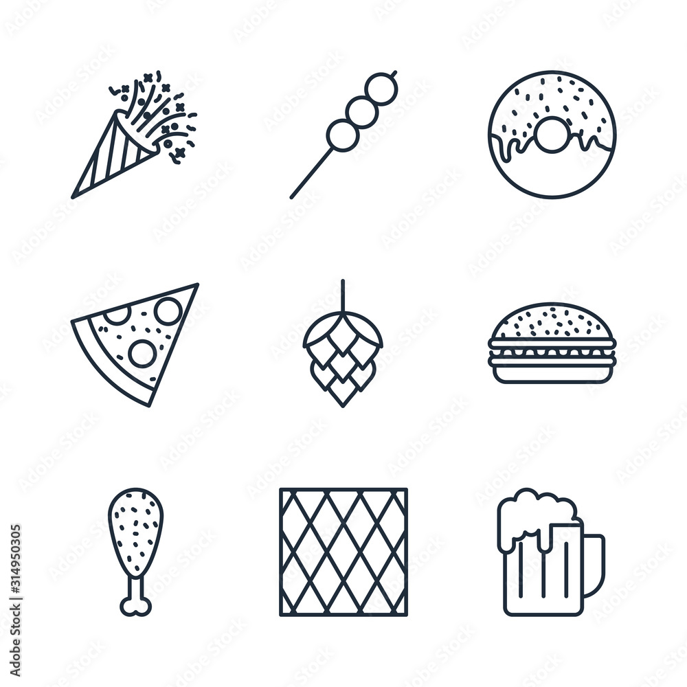 Leinwandbilder Set octoberfest icon template color editable. octoberfest pack symbol vector sign isolated on white background illustration for graphic and web design.