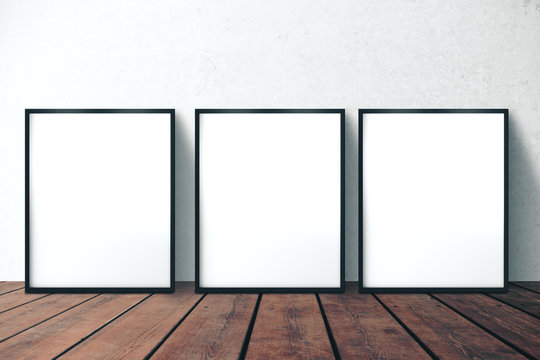 Three blank picture frame
