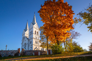 Fototapeta na wymiar Old catholic church in Belarus