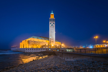 The Hassan II Mosque is a mosque in Casablanca, Morocco. It is the largest mosque in Morocco with...