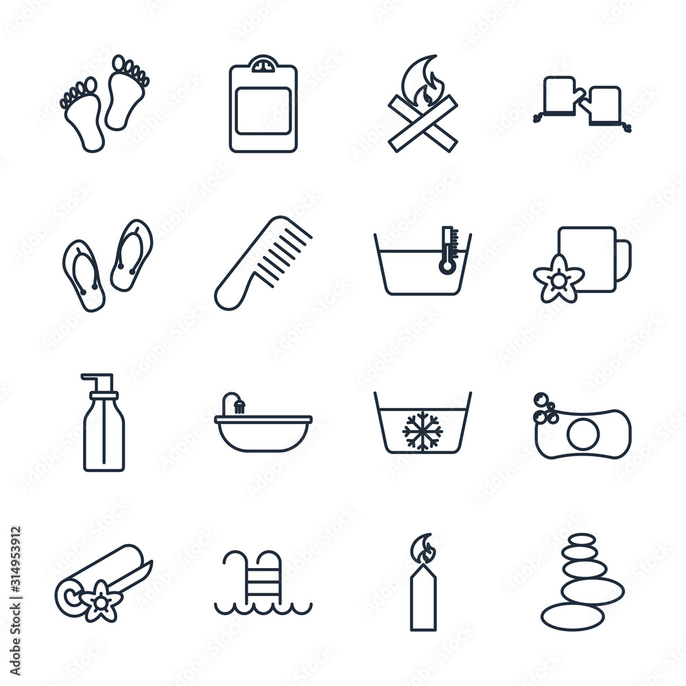 Poster set spa icon template color editable. spa & beauty pack symbol vector sign isolated on white backgro