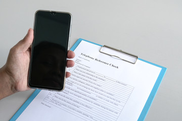 Telephone Reference Check Form on potential employees
