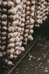 garlic on the market food spices croatia farmers market