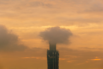 kuala lumpur city skyline during sunrise
