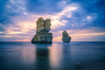 gibson steps  at sunset, twelve apostles, great ocean road in victoria, australia