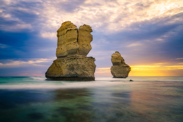 gibson steps  at sunset, twelve apostles, great ocean road in victoria, australia