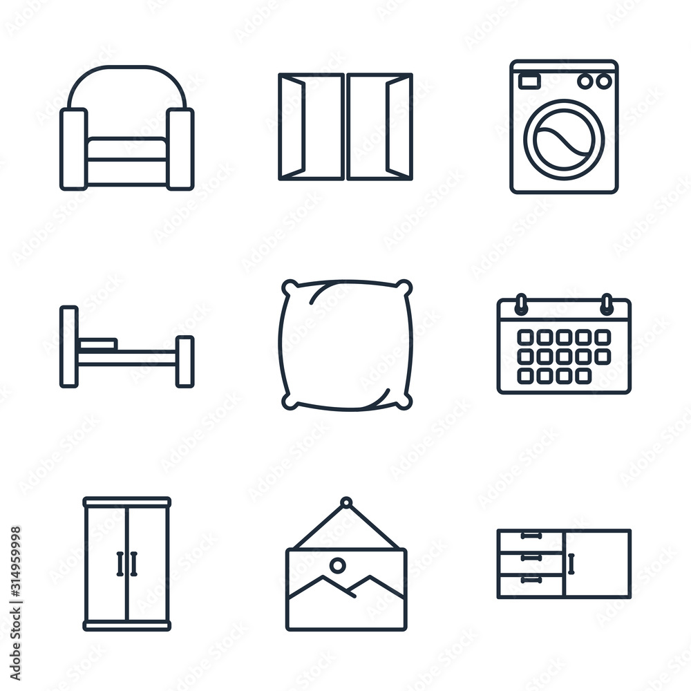 Poster set home appliance icon template color editable. household appliances pack symbol vector sign isolat