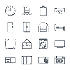 Set home appliance icon template color editable. household appliances pack symbol vector sign isolated on white background illustration for graphic and web design.
