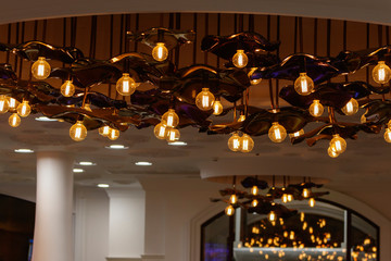 Modern energy saving light bulbs.