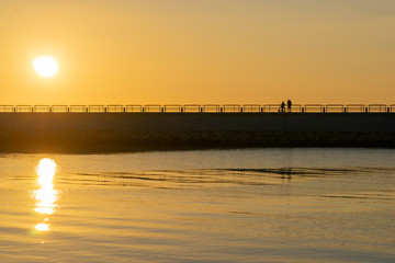 sunset at the port of portixol