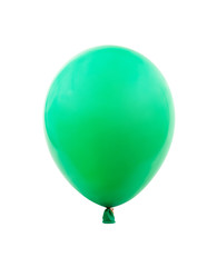 Green balloon on white background