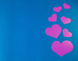 Obraz na płótnie Canvas blue background with heart and place for text, for Valentine's day