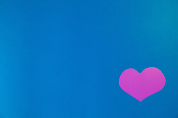Fototapeta na wymiar blue background with heart and place for text, for Valentine's day