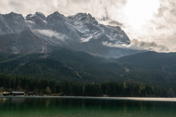 Obraz premium Landscape with the highest mountain peak in Germany, Zugspitze