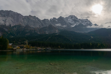 On a cloudy autumn morning at Zugspitze