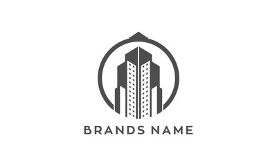Skyscraper simple modern vector logo design