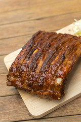 Pork Spare Ribs Barbecue or Pork Ribs with BBQ