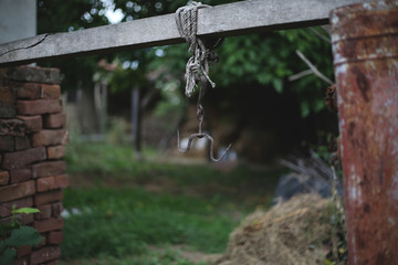 An old hanging metal hook