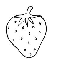 illustration of strawberry fruit for children coloring