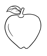 vector illustration of an apple coloring for children