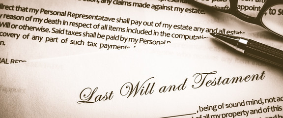 Last Will And Testament Document With Pen And Reading Glasses - Death And Inheritance Concept