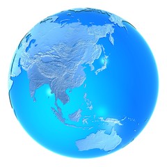 blue glass globe - Asia