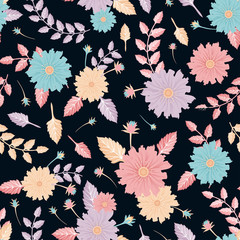 tropical colorful flower pattern fabric seamless texture