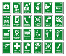 Set Of Safety Condition Collection Symbol Sign, Vector Illustration, Isolated On White Background Label .EPS10