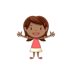 Happy little girl open arms