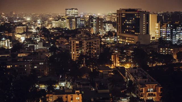 India, Karnataka, Bangalore (Bangaluru), capital of the state of Karnataka, city skyline time lapse