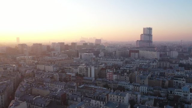 High Court of Paris sunset aerial shot France Eiffel tower skyline capital 
