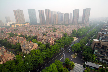 The contrast of tall buildings is one of the characteristics of Chinese cities