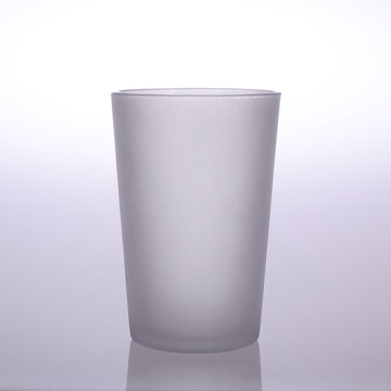 Empty doff glass isolated on white grey background