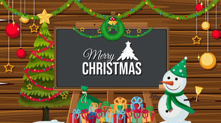 Border template with christmas theme background