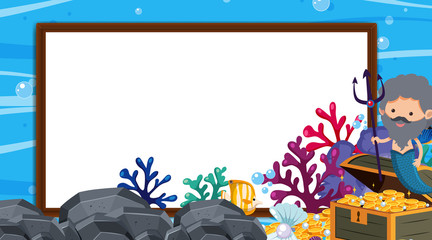Border template with underwater scene in background