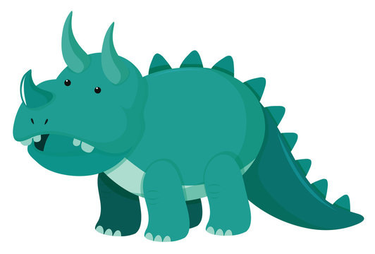 Single picture of triceratops in green