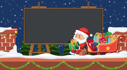 Border template with Santa and presents