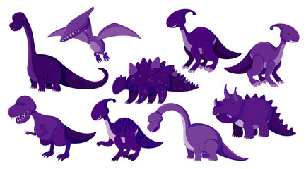 Large set of different types of dinosaurs © brgfx