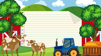 Border template with farm scene in background