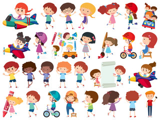 Large set of isolated objects of kids