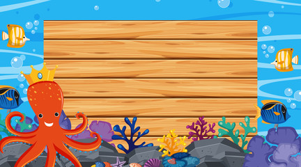 Border template with underwater scene in background