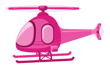 Isolated helicopter in pink color