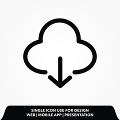Cloud line icon, Download icon