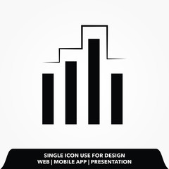 Graph Icon vector in trendy flat style isolated on white background.