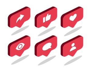 Isometric message bubbles