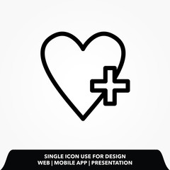 medicine line icon, cardiology icon