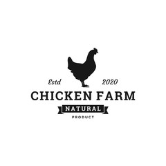Fototapeta na wymiar chicken farm logo design, vector concept illustration