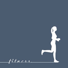 Running woman. Side view silhouette. Sport and recreation concept