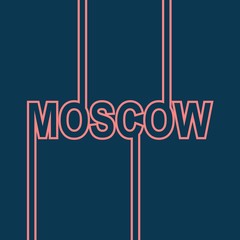 Image relative to Japan travel theme. Moscow city name in geometry style design. Creative typography poster concept.