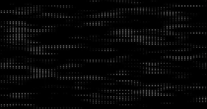 Binary code waves with 0 and 1 signs. 4K motion graphics background.